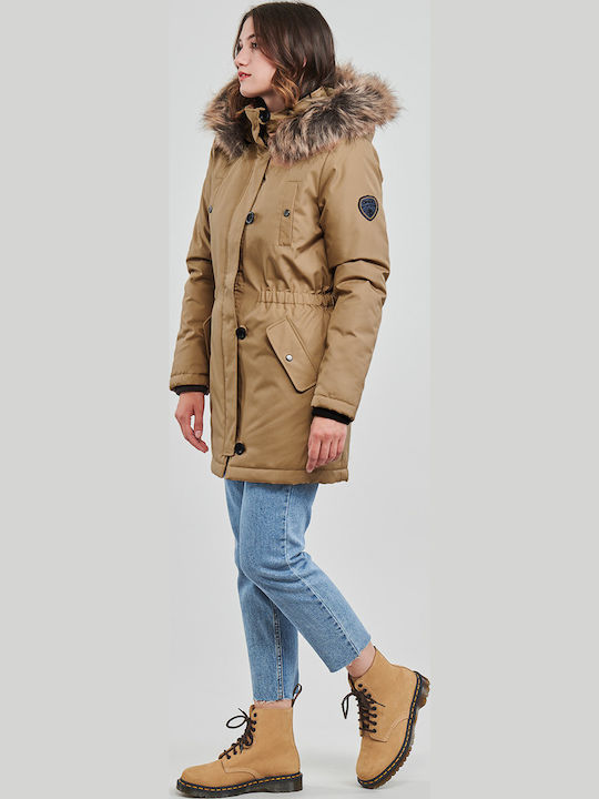 Iris Lungă Jachetă de femei tip parka Bej
