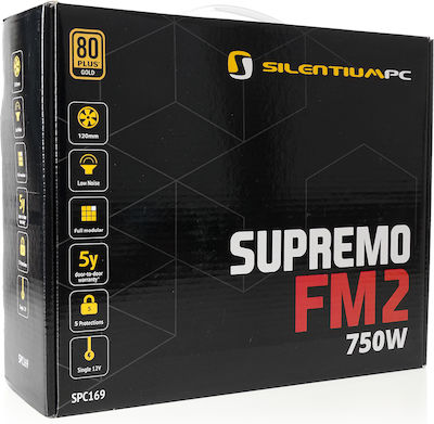 SilentiumPC Supremo FM2 750W Schwarz Computer-Netzteil Vollständig modular 80 Plus Gold