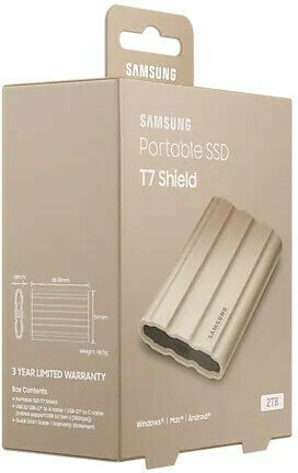 Samsung T7 Shield USB-C External 2.5" SSD 2TB Beige