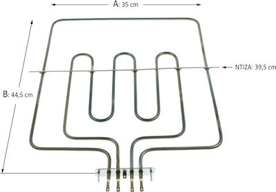 Pitsos 2433195105 Ersatz-Backofenheizung Kompatibel mit Bosch / Siemens / Pitsos / Ego 44.5x35cm