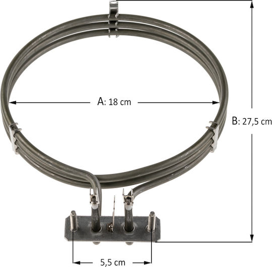 AEG 3570284038 Replacement Oven Heating Element Compatible with AEG / Electrolux / Ariston / Miele / Zanussi / Bauknecht 27.5x18cm