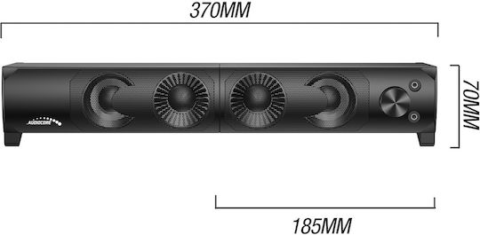 Audiocore AC955 2.0 Speakers with RGB 3W Black