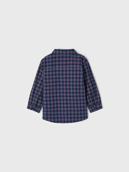 Mayoral Kids Checked Shirt Navy Blue