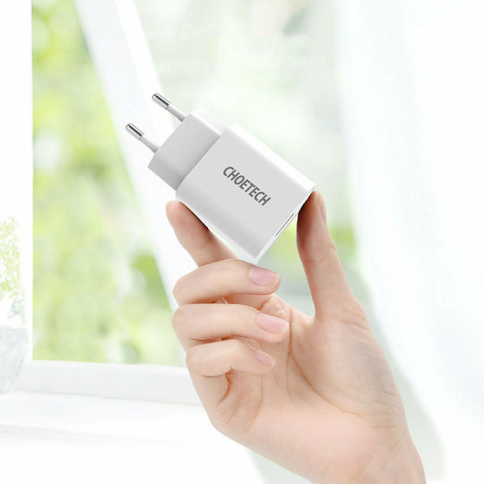 Choetech Încărcător cu Port USB-A și Cablu USB-C Quick Charge 3.0 Albς (Q5003)