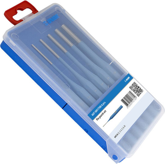 Unior Set of 6 Cylinder Pin Punches 601738 Hand Tools with Wooden Handle 6 Pieces