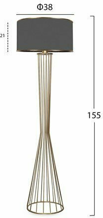HomeMarkt Floor Lamp H155xW38cm. with Socket for Bulb E27 Gold