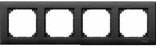 Schneider Electric Merten M-Plan Switch Frame 4 Positions Vertical and Horizontal Installation in Black Color MTN486414