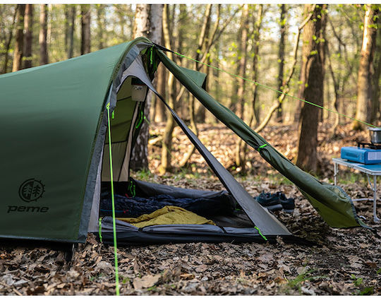 Peme Forest Winter Mountaineering Camping Tent Khaki with Double Cloth for 2 People Waterproof 4000mm 275x150x120cm