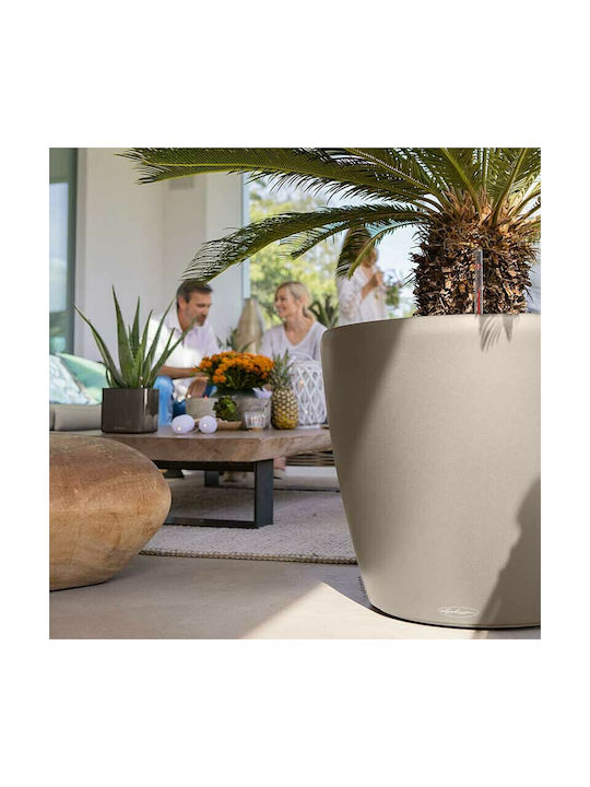 Lechuza Classico Self-watering Pot Plastic Sand Brown 21.5x21.5x20cm.