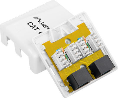 Lanberg Doppelter Externe Netzsteckdose RJ45 in Weiß Farbe OU6-0002-W