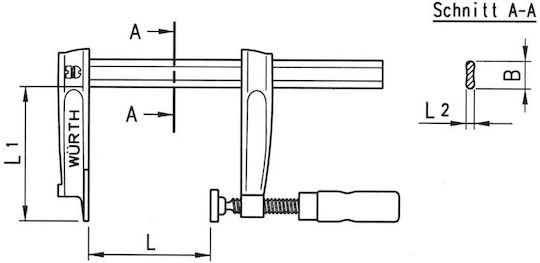 Wurth 071467630 Clește Clichet cu Deschidere Maximă 300mm