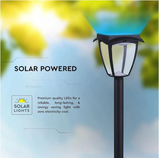V-TAC Led Garten 2w Schwarz Solarleuchte Boden Column 2W 110lm mit Natürliches Weiß Licht 4000K IP65 94cmx94cmx15cmcm