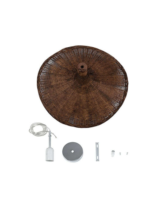GloboStar Cuba Pendant Light Brown Grid with Socket E27 43x30cm