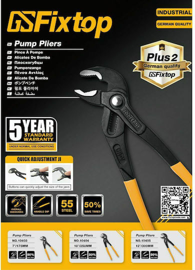 Fixtop Wasserpumpenzange 10"