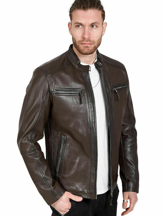 ALPHA SHEEP BROWN - AUTHENTIC MEN'S BROWN LEATHER JACKET