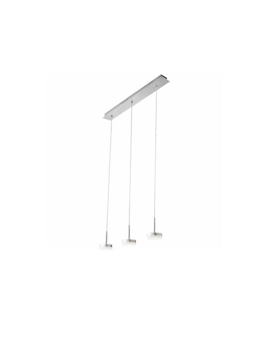 Fabas Luce Dunk Pendant Light LED Rail with Warm White Light Silver