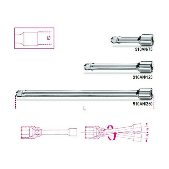 Beta Ratchet Extension 3/8" 125mm