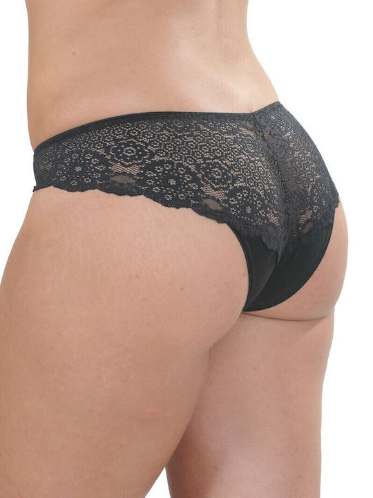 Fay 507 Slip με Δαντέλα Μαύρο