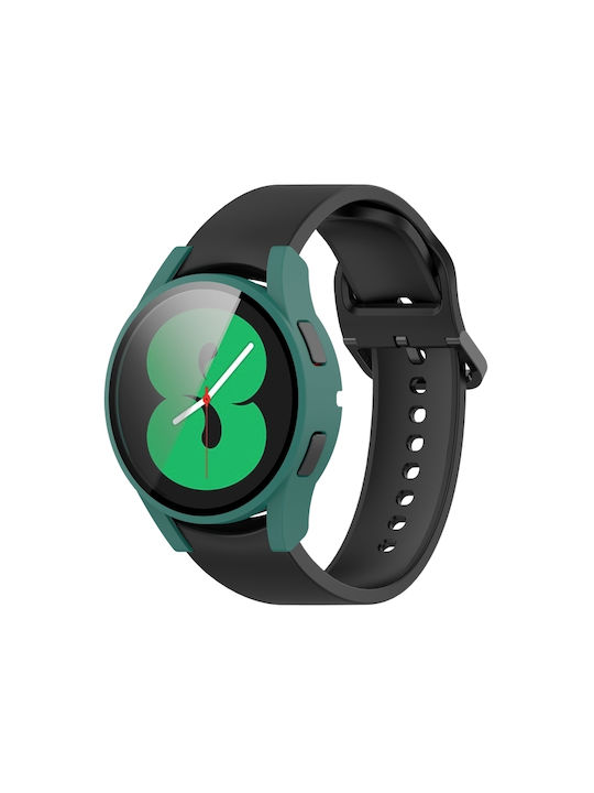 Plastic Case with Glass in Green color for Galaxy Watch 4 40mm