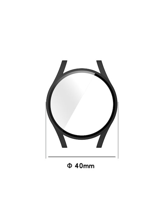 Samsung Plastic Case with Glass in Silver color for Galaxy Watch 4 40mm