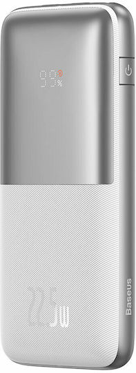 Baseus Bipow Pro Power Bank 10000mAh 22.5W с 2 USB-A порта и USB-C порт Бял