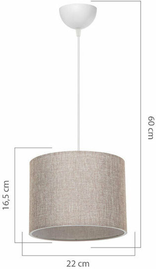 Pakketo PWL-1115 Pendant Light Beige with Socket E27 22x22x60cm