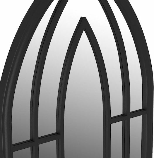vidaXL Wall Mirror with Black Metallic Frame 100x45cm 1pcs