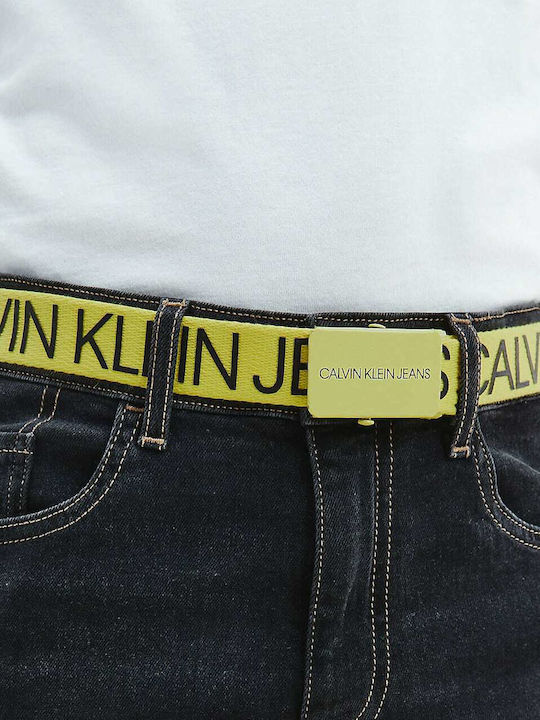 Calvin Klein Παιδική Ζώνη Υφασμάτινη Κίτρινη Canvas