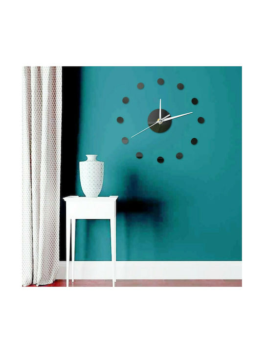 Acrylic Self Adhesive Wall Clock Small DIY Black Spot