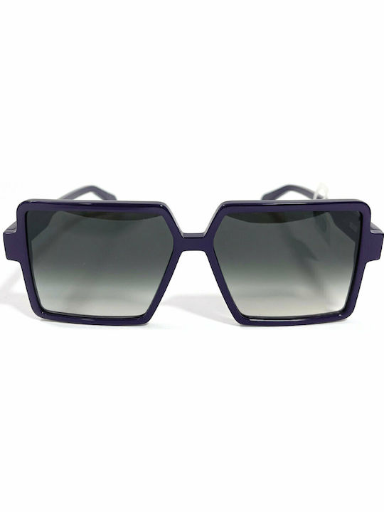 Zeus & Dione Agatha Women's Sunglasses with C5 Purple Plastic Frame and Black Gradient Lens