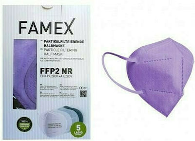 Famex Particle Filtering Half Mask FFP2 NR Mască de protecție FFP2 Lilac 50buc