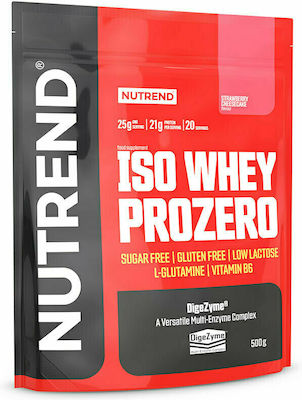 Nutrend Iso Whey Prozero Molkenprotein Glutenfrei mit Geschmack Erdbeer-Käsekuchen 500gr