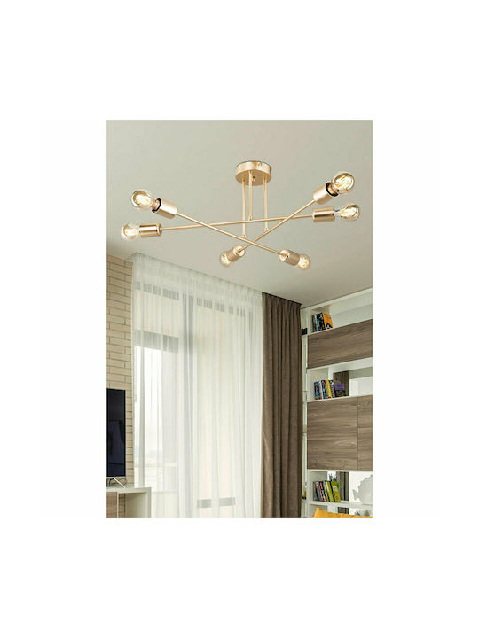 Pakketo PWL-1122 Ceiling Mount Light 61cm Gold with Socket E27