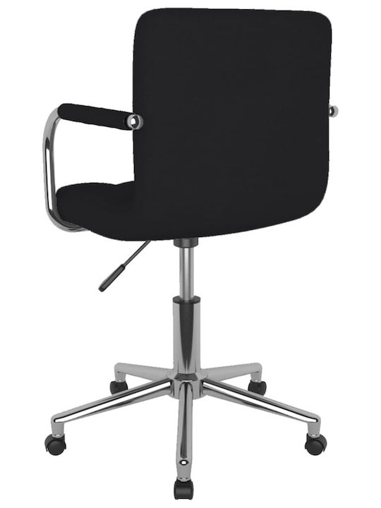 Rotativă Scaun Vizitator cu Brațe & Roți Negru 48x47x74.5cm 1buc