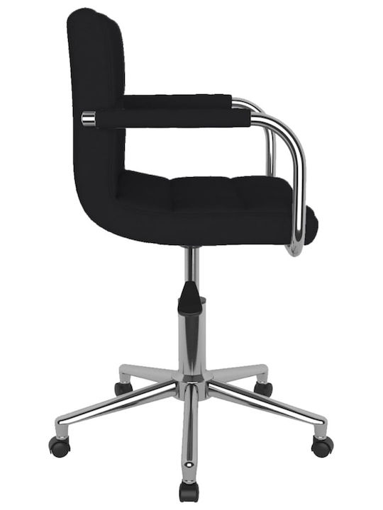 Rotativă Scaun Vizitator cu Brațe & Roți Negru 48x47x74.5cm 1buc