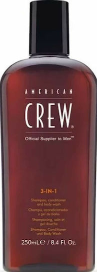 American Crew 3 in 1 Αφρόλουτρο σε Gel Αναζωογονητικό 250ml