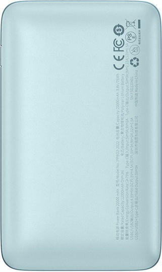 Baseus Bipow Pro Power Bank 20000mAh 22.5W με 2 Θύρες USB-A και Θύρα USB-C Power Delivery Μπλε