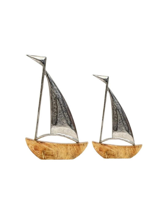 Inart Wooden Miniature Ship 13x4x21cm