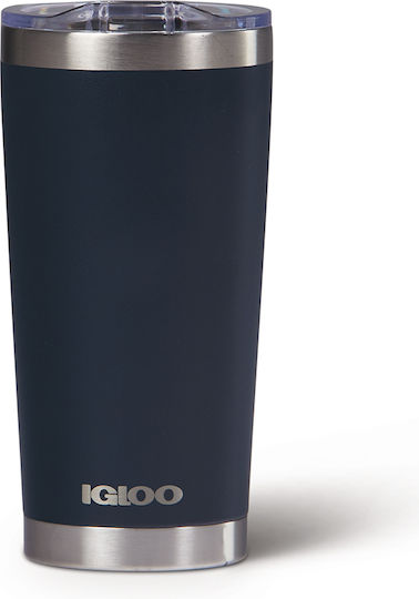 Igloo Tumbler Glas Thermosflasche Rostfreier Stahl 590ml Steel mit Stroh und Handgriff