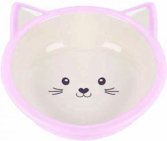 Happypet Kitten Keramik Schalen Futter & Wasser für Hund & Katze 200ml 13cm in Rosa Farbe
