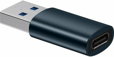 Baseus Ingenuity Convertor USB-A masculin în USB-C feminin Albastru