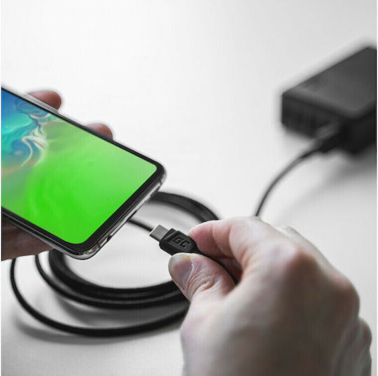 Green Cell PowerStream Braided USB 2.0 Cablu USB-C bărbătesc - USB-A 60W Negru 2m (KABGC19)