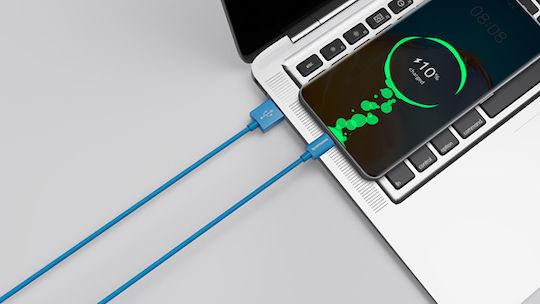 Riversong Lotus 08 USB 2.0 Cable USB-C male - USB-A Μπλε 1.2m CT71BU