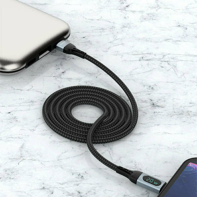 Dudao L7 MaxL LED / Braided USB-C to Lightning Cable 20W Black 1m