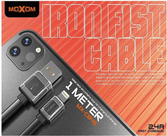 Moxom MX-CB45 USB to Lightning Cable Μαύρο 1m