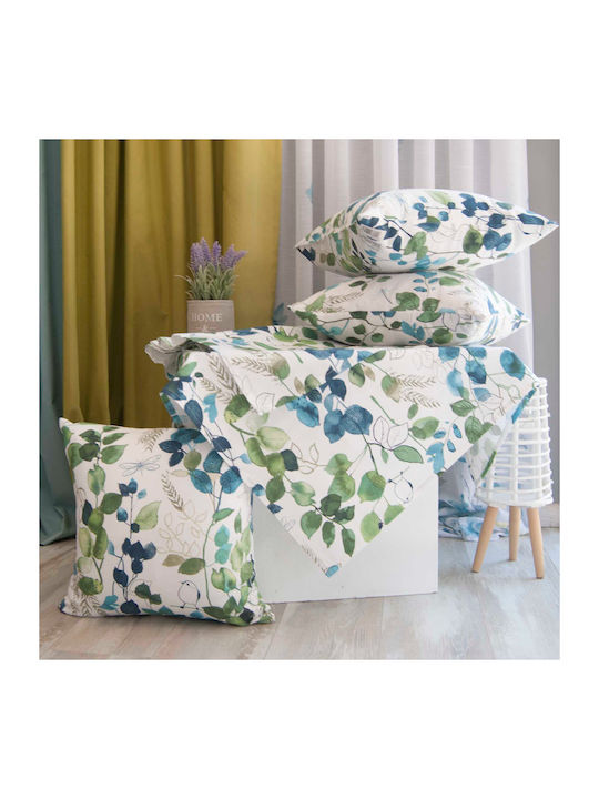 Dimeco Tablecloth Cotton Grace Petrol 140x220cm