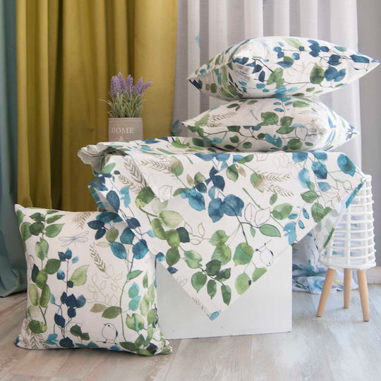 Dimeco Tablecloth Cotton Grace Petrol 140x220cm