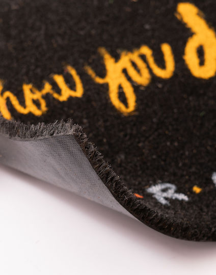 Grupo Erik Doormat from Coconut Fiber Friends How You Doin Black 40x60cm FGE0016 Black