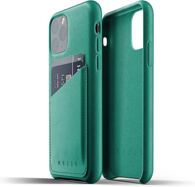 Mujjo Full Leather Leather Back Cover with Credit Card Holder Alpine Green (iPhone 11 Pro)