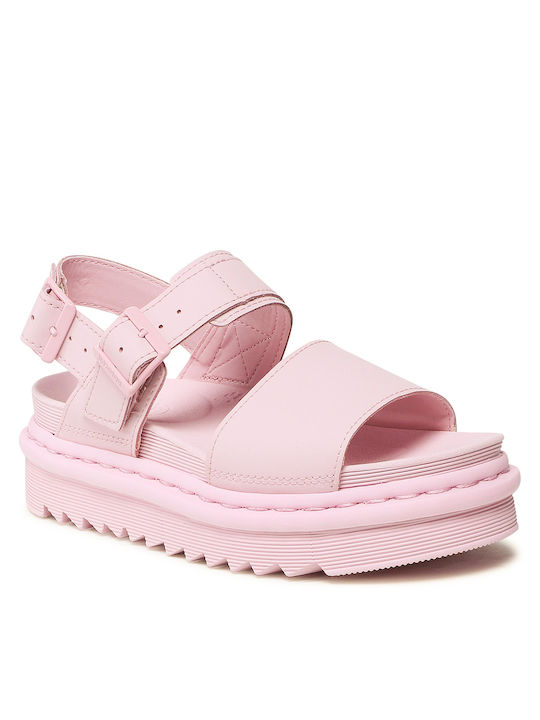 Dr. Martens Voss Mono Women's Flat Sandals Flatforms Chalk Pink